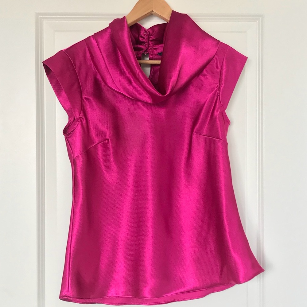 Banana Republic pink cowl neck blouse size S